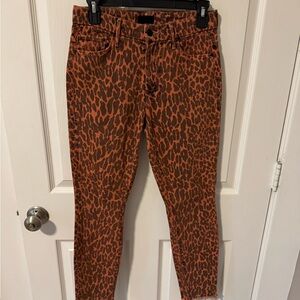 MOTHER Leopard Print Jeans - Brown and Black